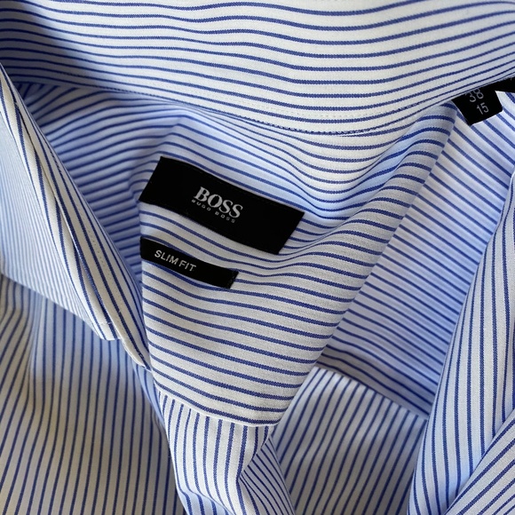 Hugo Boss Slim-fit Shirt Spread Collar Small Size - Picture 1 of 5